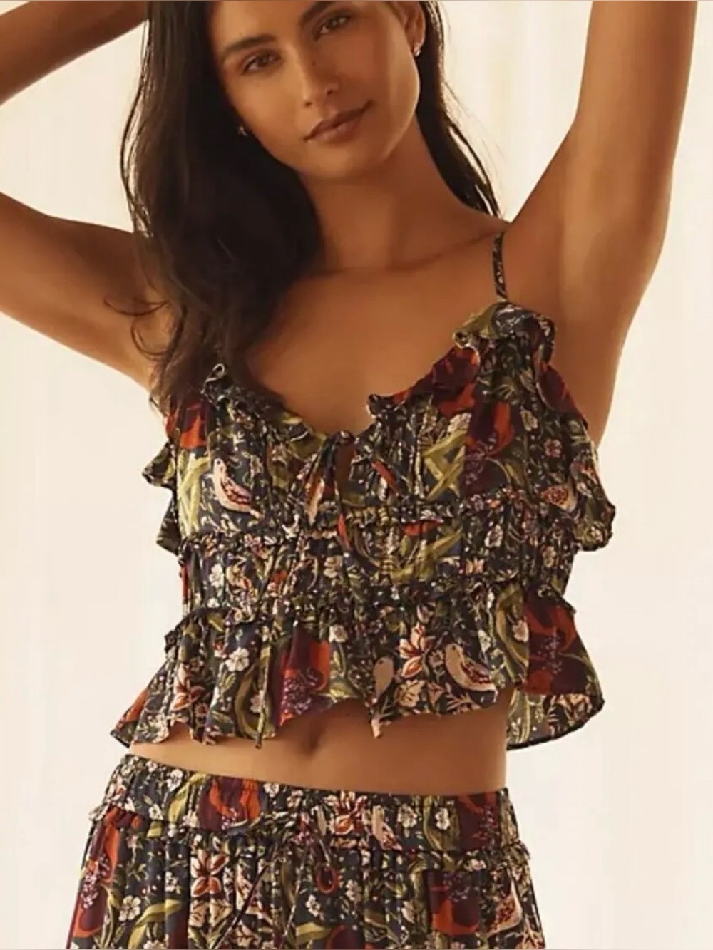 Anthropologie Lyrebird Silky Crop Cami